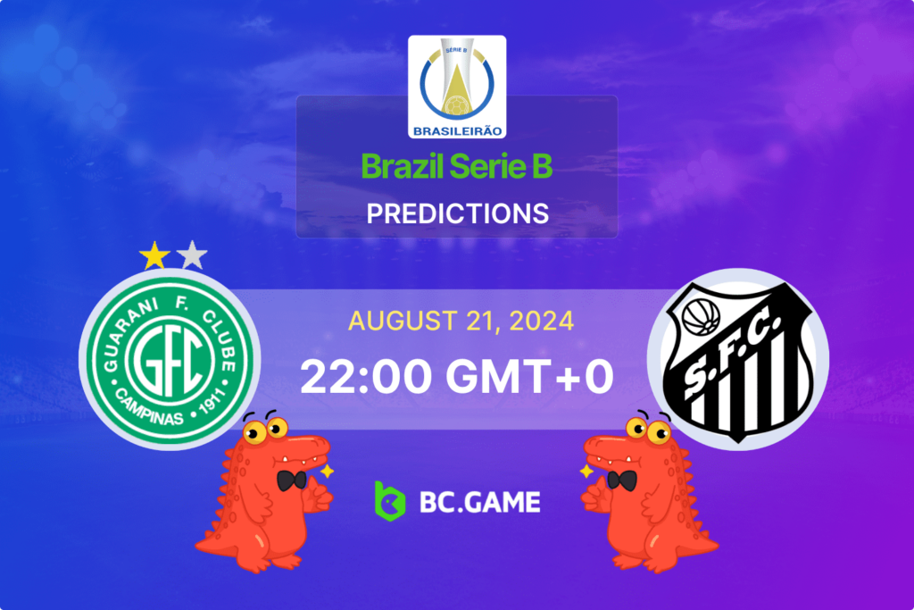 Match prediction for the Guarani vs Santos game at Brazil Serie B 2024.