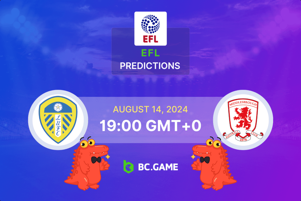 Match prediction for the Leeds United vs Middlesbrough game at EFL Cup 2024.