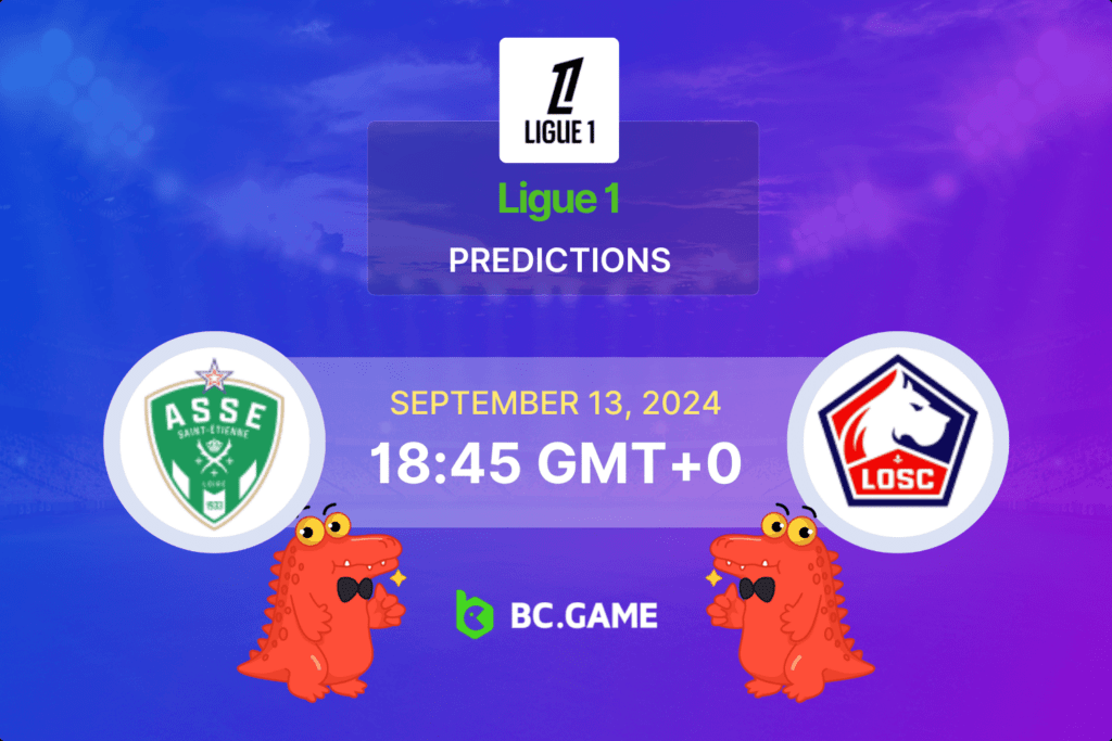 Match prediction for the St Etienne vs Lille game at Ligue 1 Round 4, 2024