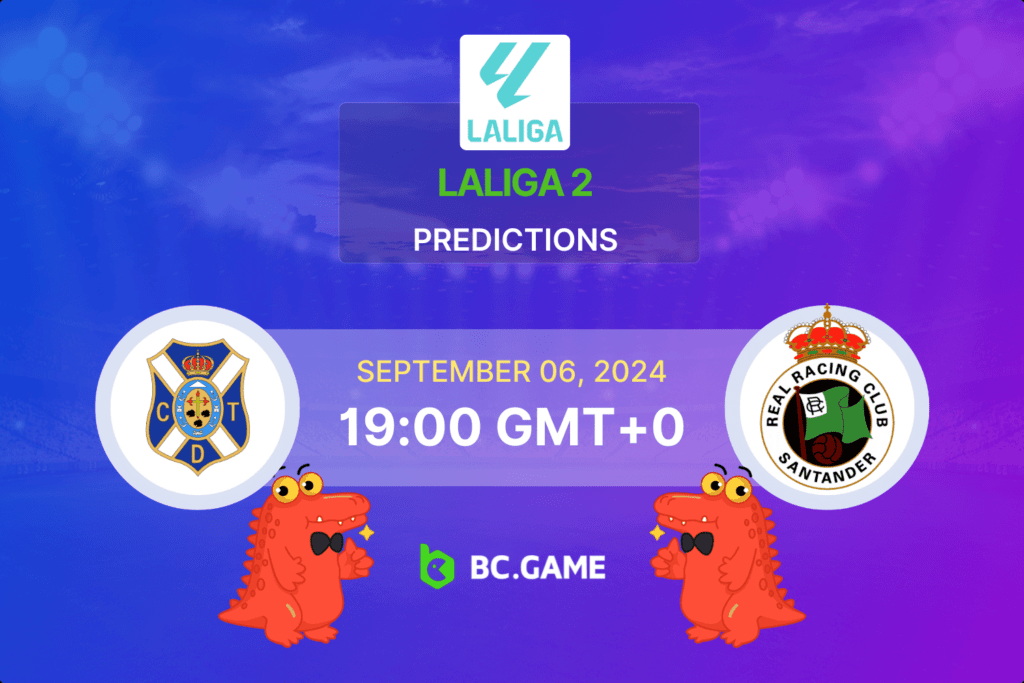 Match prediction for the Tenerife vs Racing Santander game at LaLiga 2, September 2024