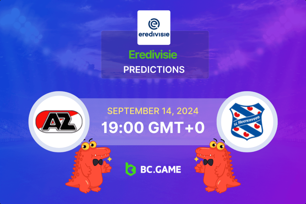 Match prediction for the AZ Alkmaar vs Heerenveen game at Eredivisie 2024