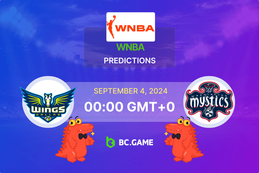 Match prediction for the Dallas Wings vs Washington Mystics game at WNBA 2024.  