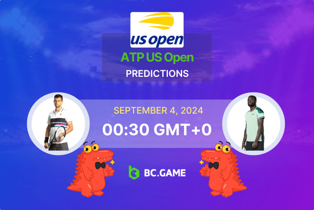 
Match prediction for the Dimitrov vs Tiafoe game at US Open 2024.