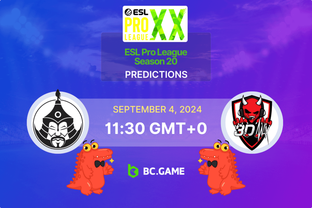 Match prediction for The MongolZ vs 3DMAX game at ESL Pro League Season 20.  