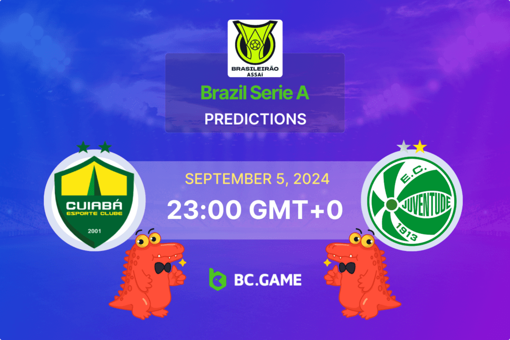 Match prediction for the Cuiabá vs Juventude game at Brasileiro Serie A 2024.