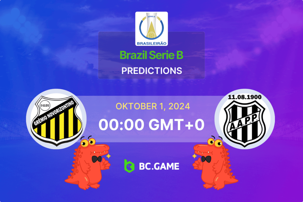 Match prediction for the Novorizontino vs Ponte Preta game at Brazil Serie B 2024.