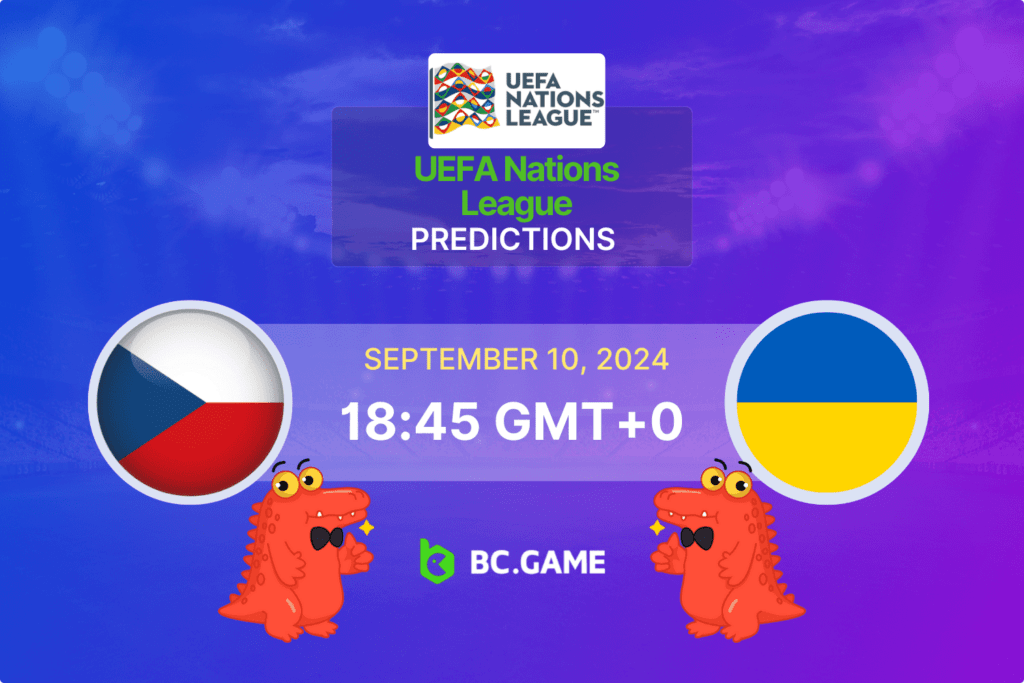 Match prediction for the Czech Republic vs Ukraine game at UEFA Nations League 2024.