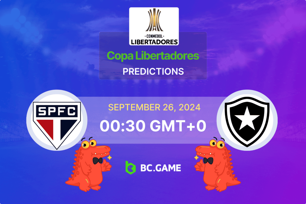 Match prediction for the São Paulo vs Botafogo RJ game at Copa Libertadores 2024.