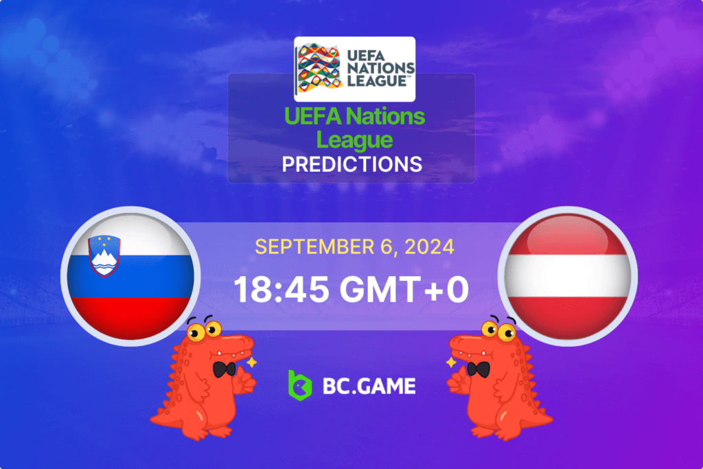 Match prediction for the Slovenia vs Austria game at UEFA Nations League 2024.