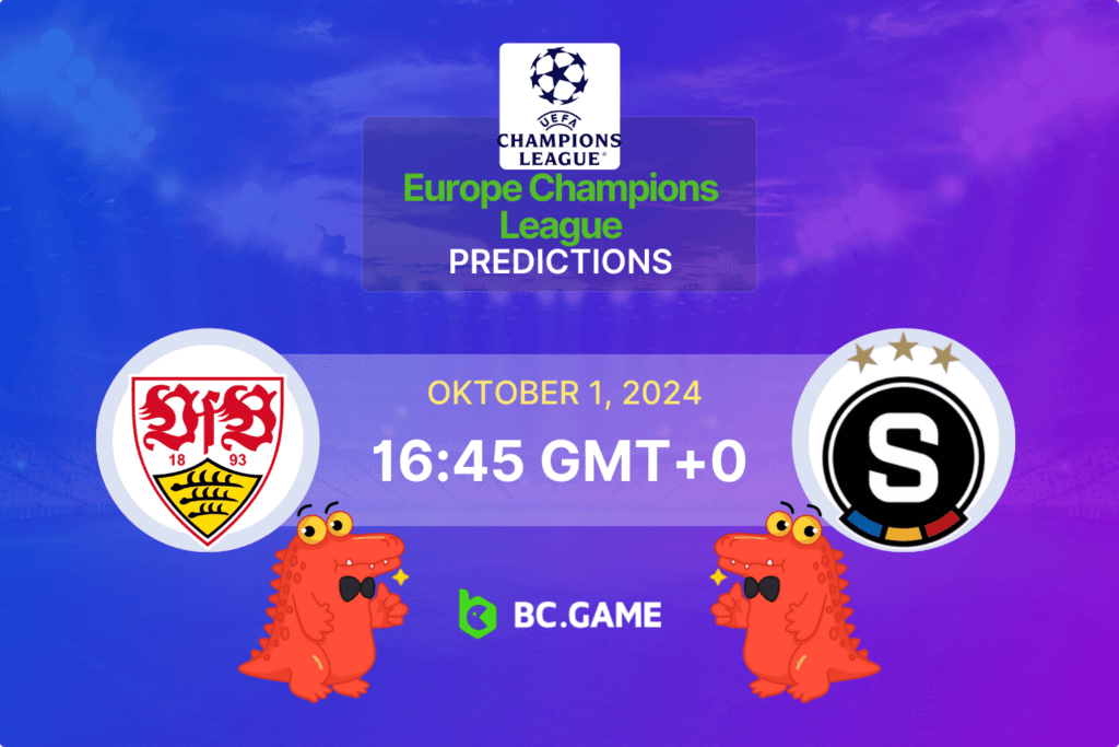 Match prediction for the Stuttgart vs Sparta Prague game at UEFA Champions League 2024.