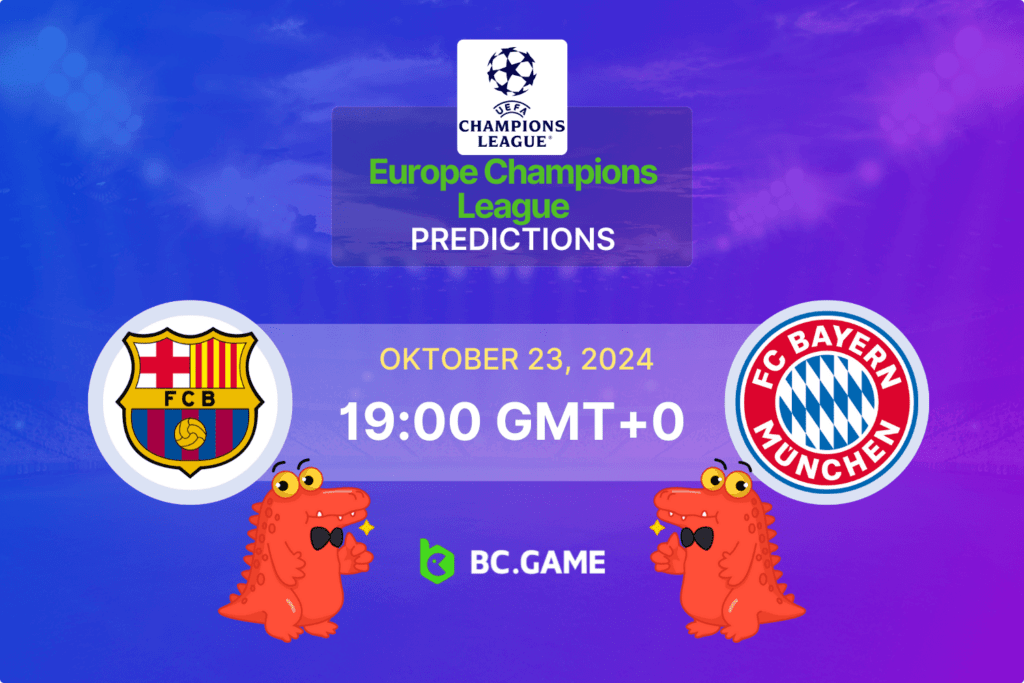 Match prediction for the Barcelona vs Bayern Munich game in the UEFA Champions League 2024.