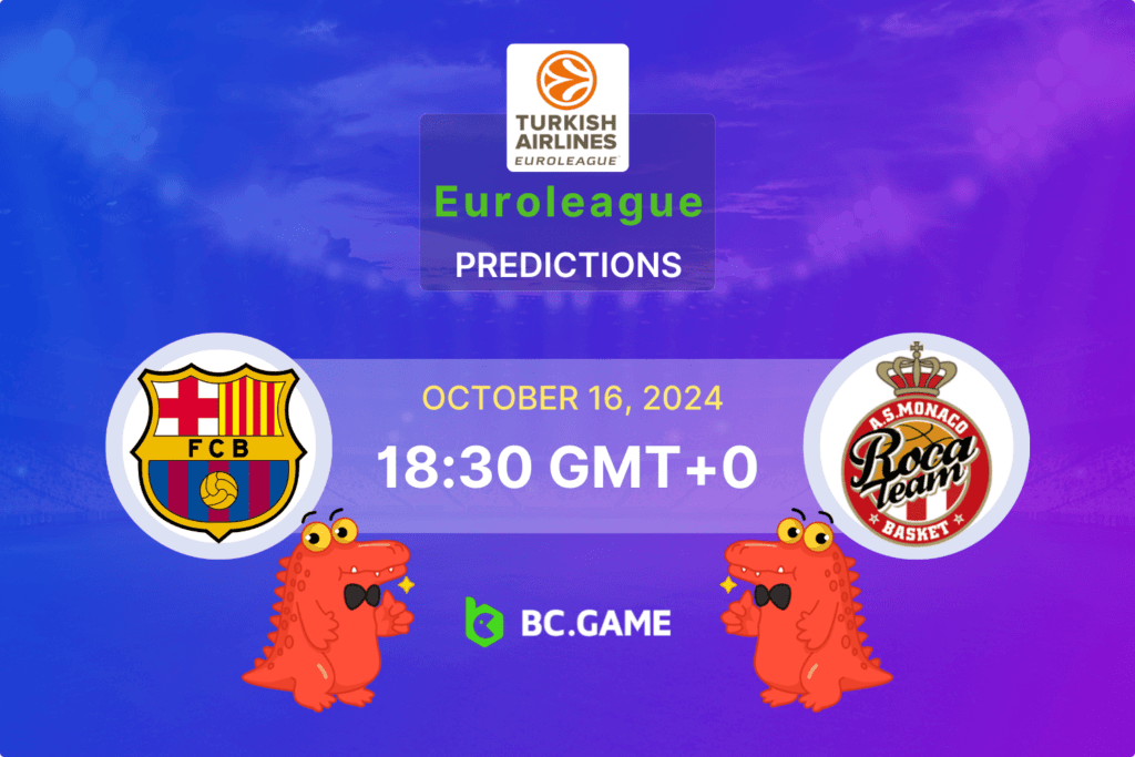 Match prediction for the Barcelona vs Monaco game at Euroleague 2024.