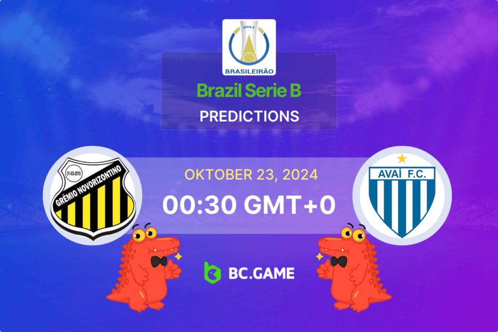 Match prediction for the Novorizontino vs Avai game at Brazil Serie B 2024.