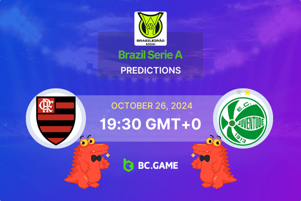 Match prediction for the Flamengo vs Juventude game at Brazilian Serie A 2024.