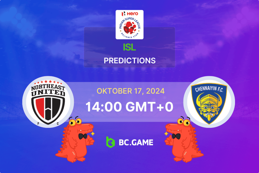 Match prediction for the NorthEast United vs Chennaiyin game at Indian Super League 2024.