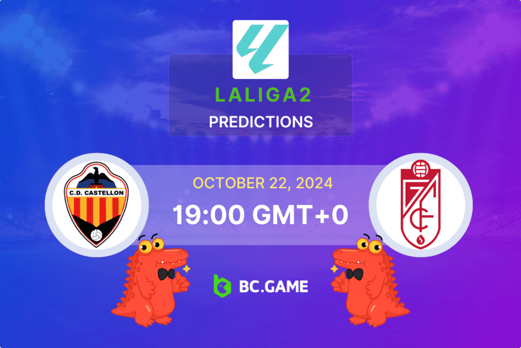 Match prediction for the Castellon vs Granada CF game at LaLiga 2, 22/10/2024.