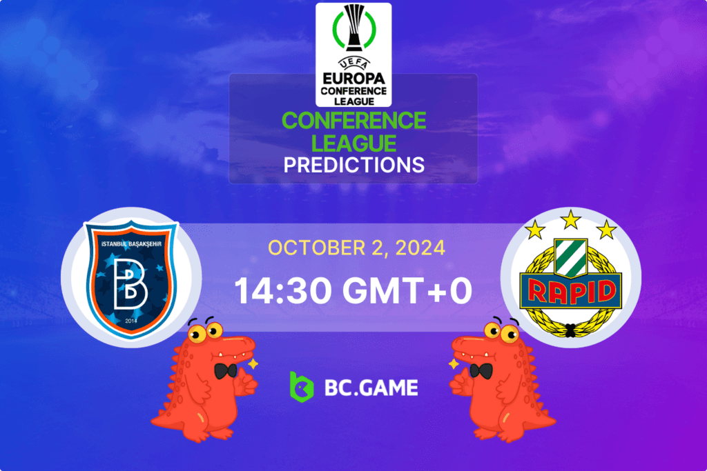 Match prediction for the İstanbul Başakşehir vs SK Rapid game at UEFA Conference League 2024.