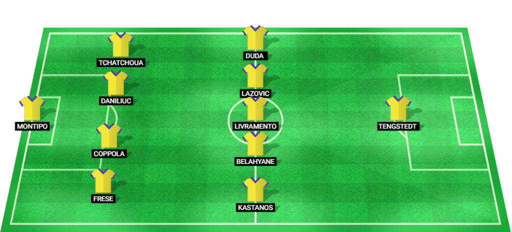 Probable lineup for Hellas Verona in the Serie A match against Venezia.