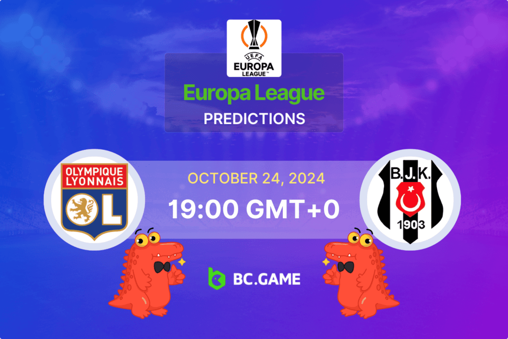 Match prediction for the Lyon vs Besiktas game at UEFA Europa League 2024.