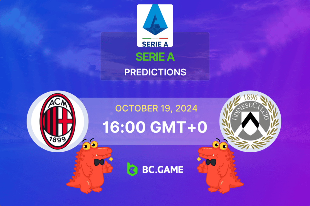 Match prediction for the AC Milan vs Udinese game at Serie A 2024.