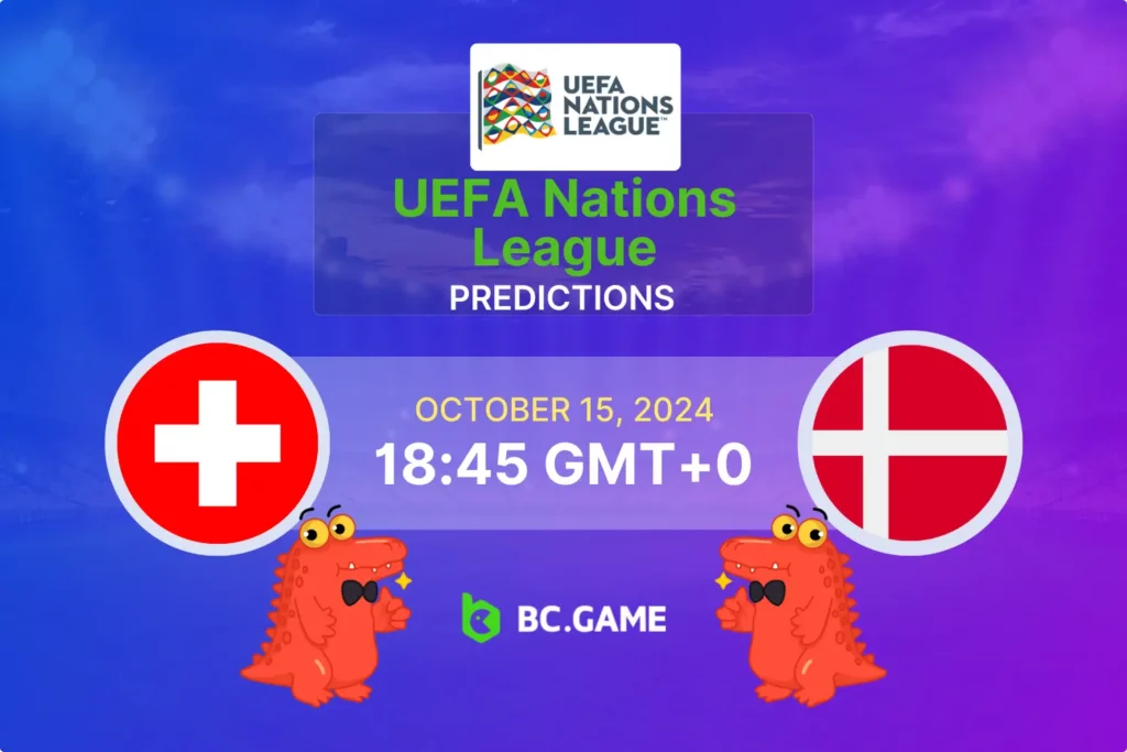 Switzerland vs Denmark Prediction, Lineups, and Betting Tips for UEFA Nations League.