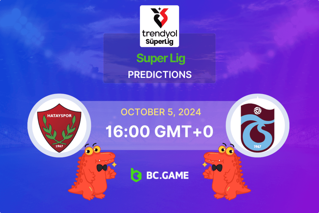 Match prediction for the Hatayspor vs Trabzonspor game at Turkish Super Lig 2024.