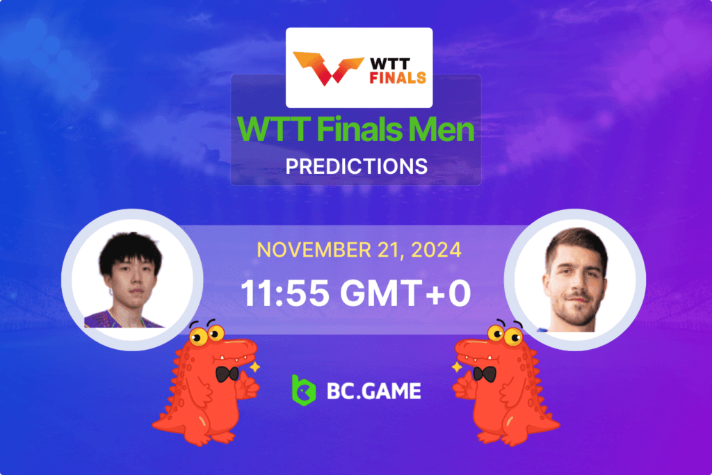 Match prediction for the Wang Chuqin vs Patrick Franziska game at WTT Finals 2024.