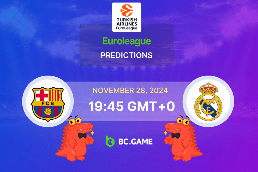 Match prediction for the Barcelona vs Real Madrid  game at EureLeague  2024.