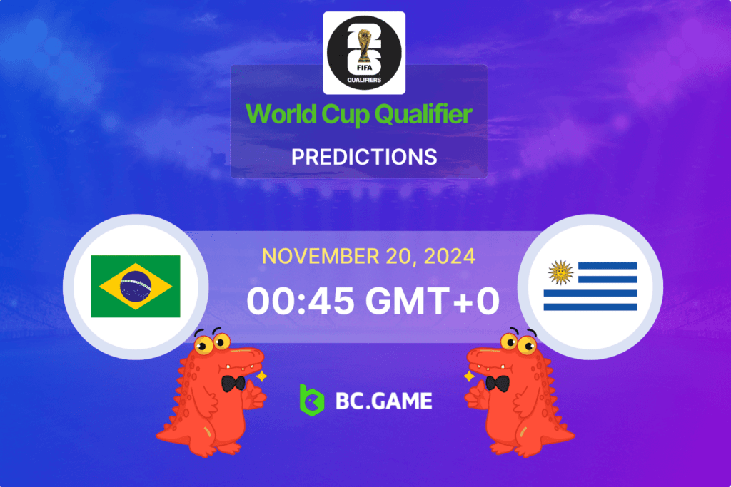 Match prediction for the Brazil vs Uruguay game at World Cup Qualifiers 2024.