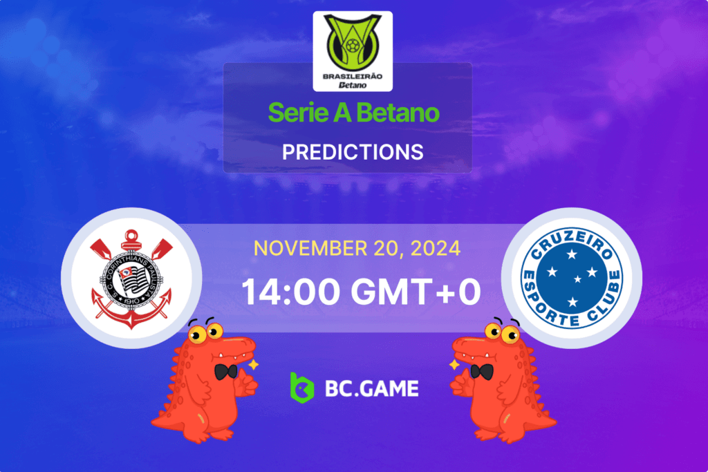 Match prediction for the Corinthians vs Cruzeiro game at Serie A Betano 2024.