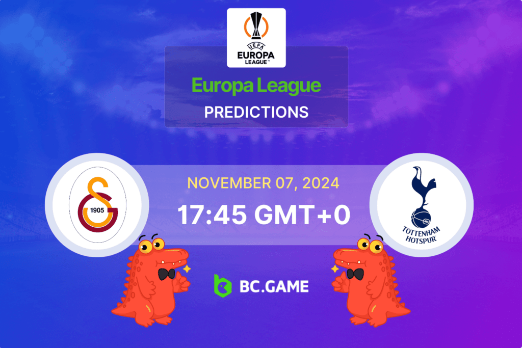 Match prediction for the Galatasaray vs Tottenham game at UEFA Europa League 2024.