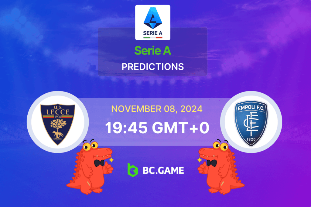 Match prediction for the Lecce vs Empoli game at Serie A 2024.