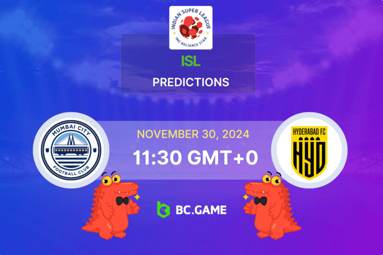 Mumbai City vs Hyderabad FC Prediction, Odds, Betting Tips 30/11/2024