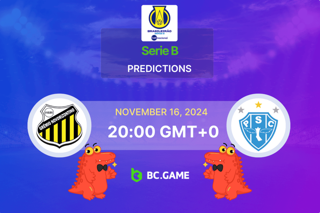 Match prediction for the Novorizontino vs Paysandu PA game at Serie B 2024.