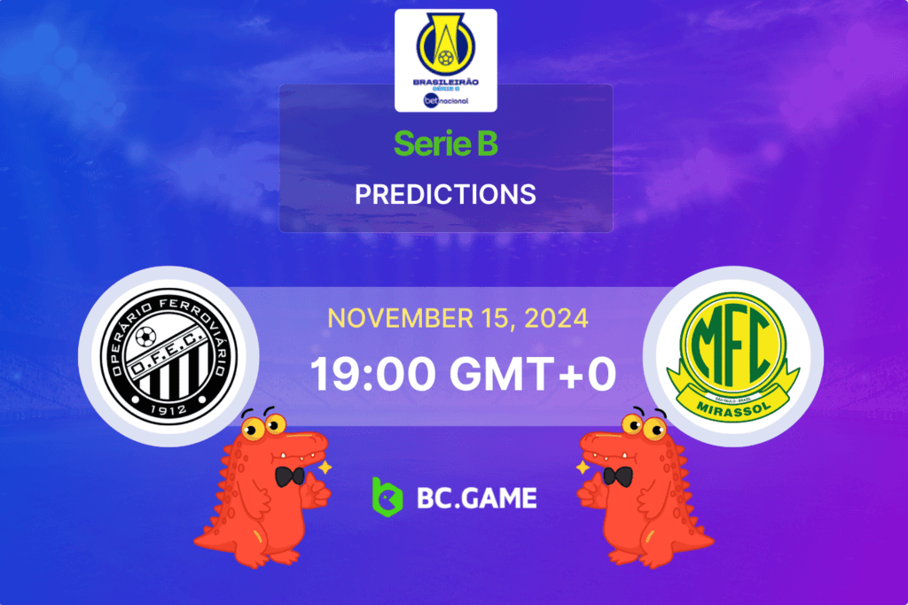 Match prediction for the Operário PR vs Mirassol game at Serie B 2024.