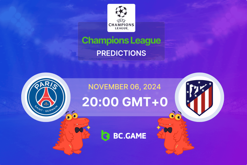 Match prediction for the PSG vs Atlético Madrid game in the UEFA Champions League 2024.