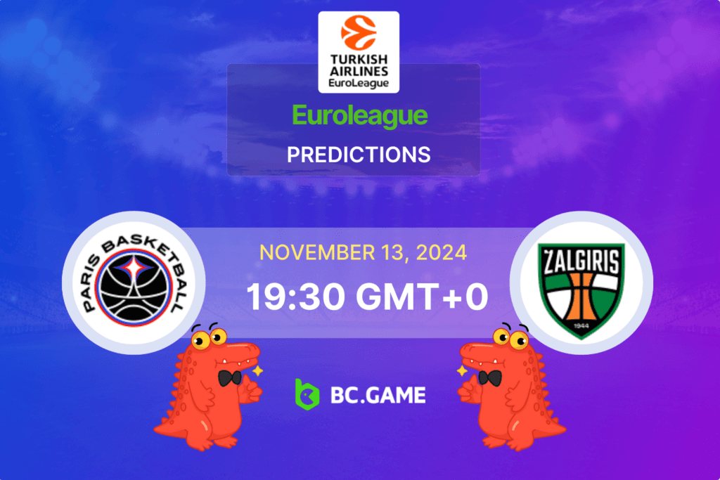 Match prediction for the Paris vs Zalgiris Kaunas game at Euroleague 2024.