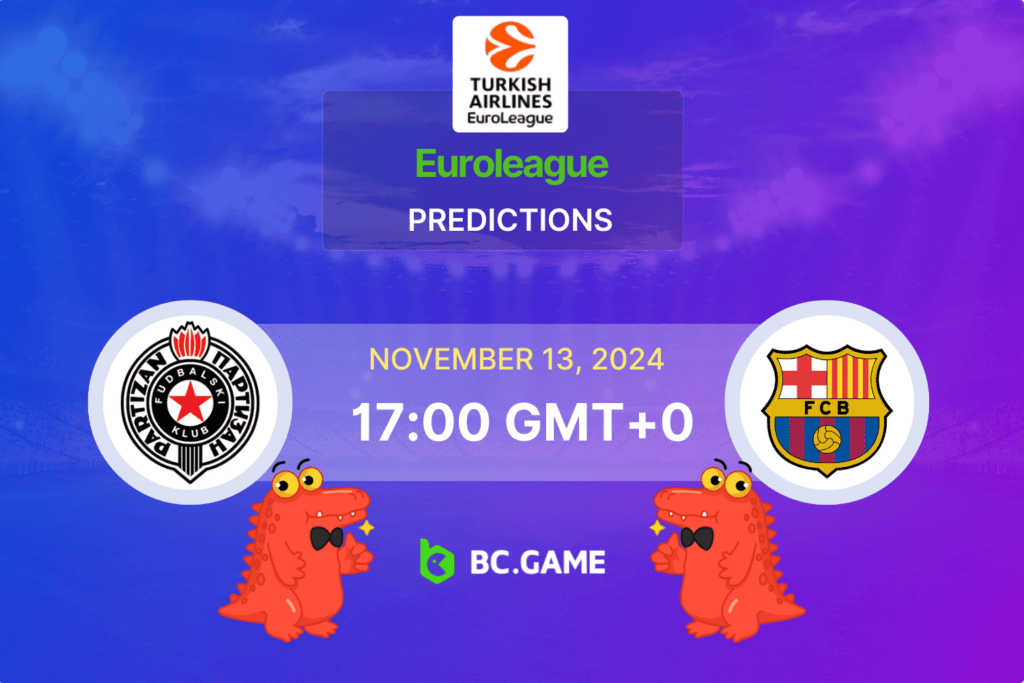 Match prediction for the Partizan vs Barcelona game at Euroleague 2024.