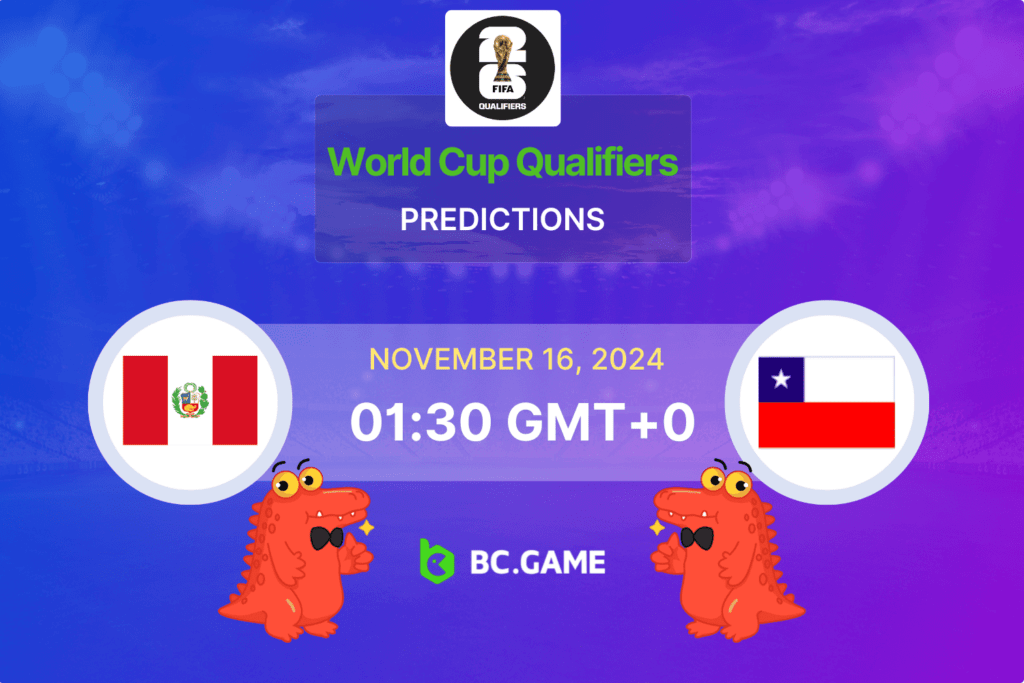 Match prediction for the Peru vs Chile World Cup Qualifier game on 16/11/2024.