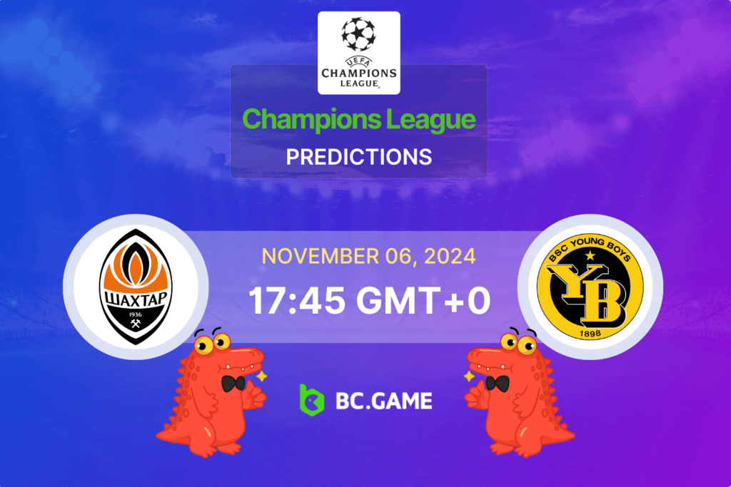 Match prediction for the Shakhtar Donetsk vs Young Boys game at UEFA Champions League 2024.