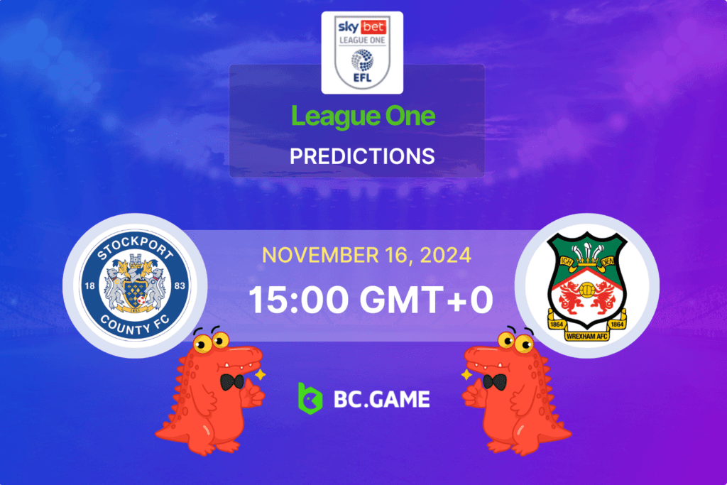 Match prediction for the Stockport County vs Wrexham game at 2024 EFL League One.