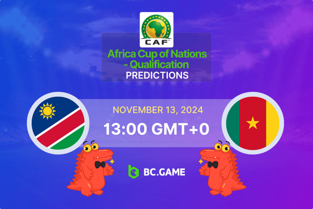 Match prediction for the Namibia vs Cameroon game at Africa Cup of Nations Qualifiers 2024.