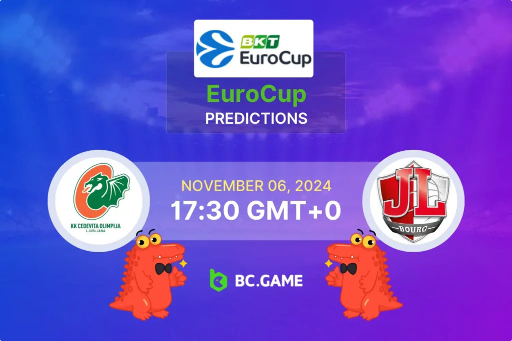 Cedevita Olimpija vs JL Bourg Basket (83:90): Eurocup 06/11/2024