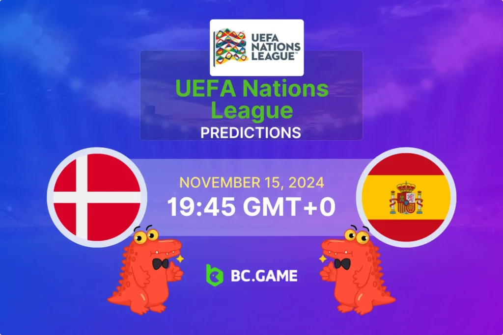 Denmark vs Spain Prediction, Odds & Expert Betting Tips - Nations League 15/11/2024.