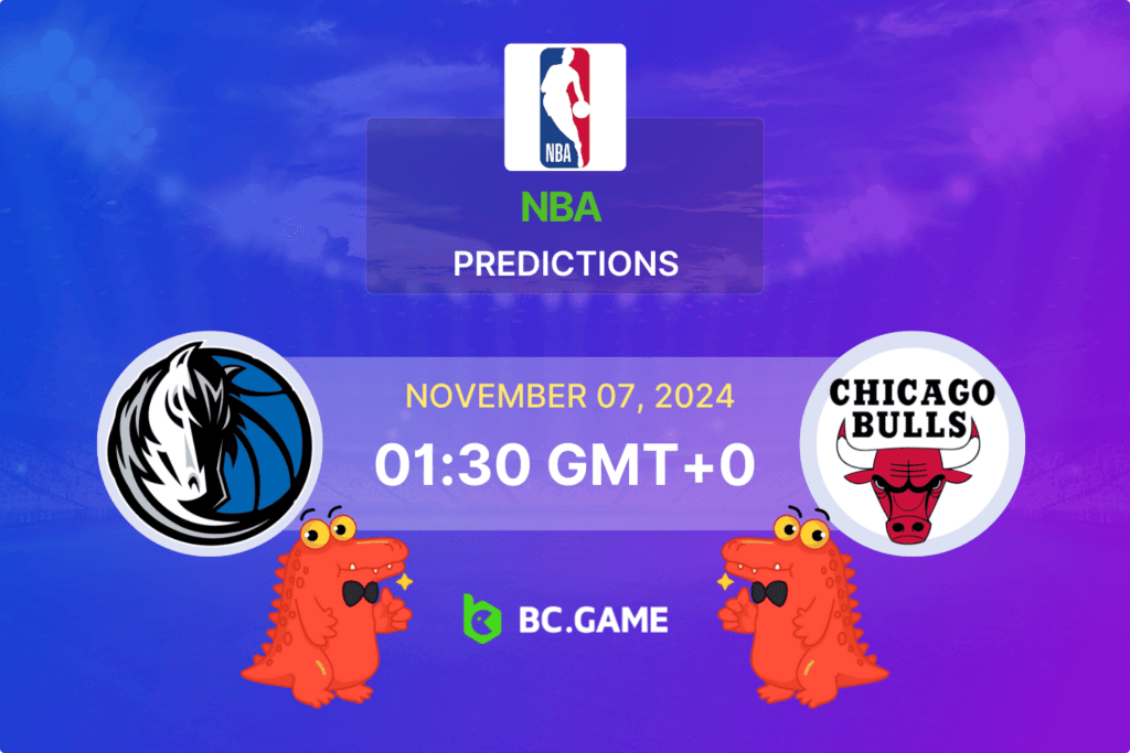 Match prediction for the Dallas Mavericks vs Chicago Bulls game at NBA 2024.