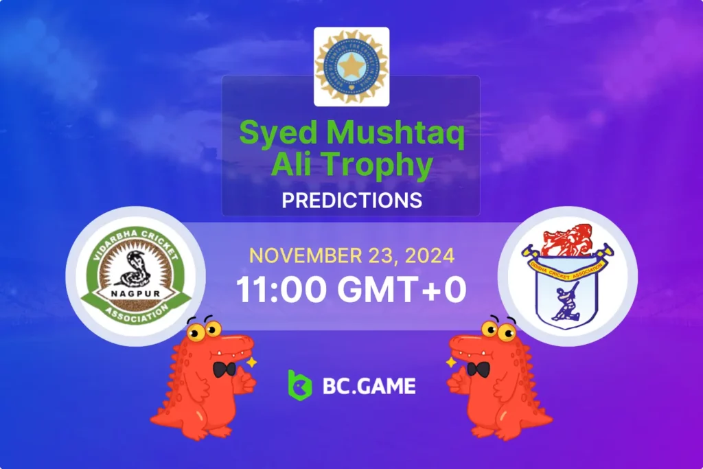 Vidarbha vs Odisha Prediction, Odds, Betting Tips - Syed Mushtaq Ali Trophy 23/11/2024.