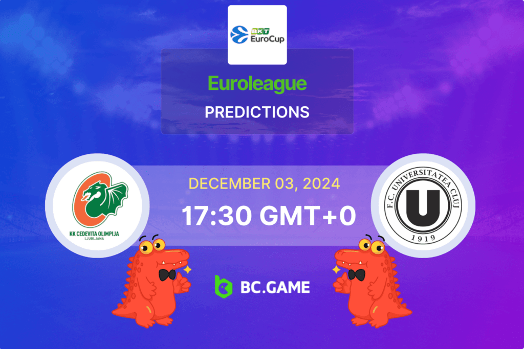 Cedevita Olimpija vs U-BT Cluj-Napoca (103:96): Eurocup 03/12/2024