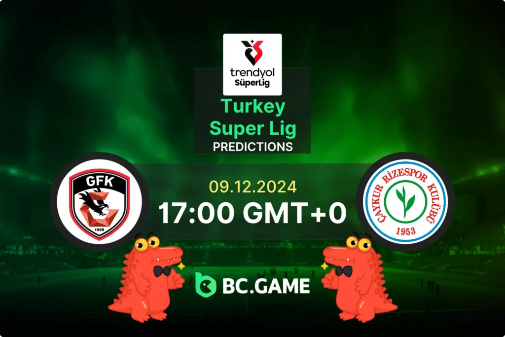 Gaziantep vs Caykur Rizespor (1:0): Turkish Super Lig 09/12/2024