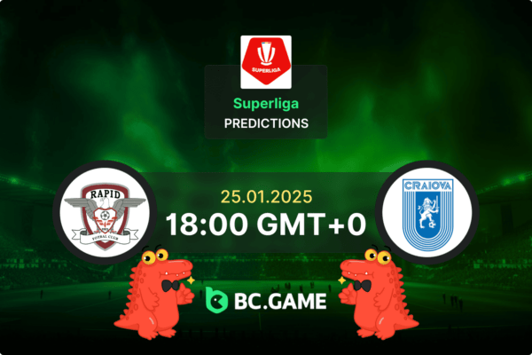 FC Rapid Bucuresti vs CS Universitatea Craiova (1:0): Superliga 25/01/2025