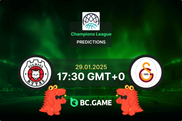 Rytas Vilnius vs Galatasaray Medical Park Prediction, Odds, Betting Tips – Champions League 29/01/2025